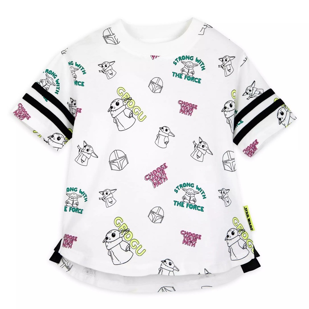 Disney Girls Grogu Baby Yoda Fashion T-Shirt, Star Wars: The Mandalorian